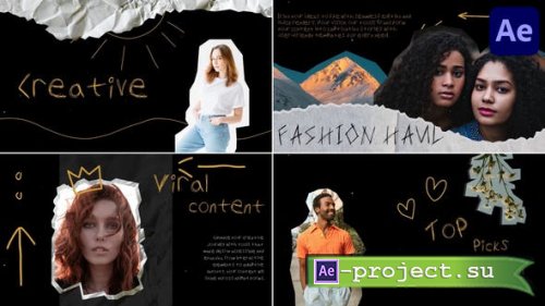 Videohive - Creative Crumbled Paper Slides for After Effects - 53181287 - Project for After Effects