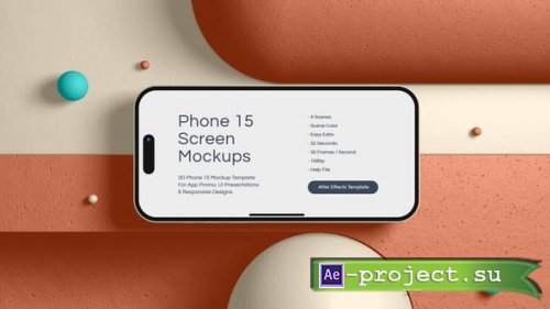 Videohive - iPhone 15 Screen Mockups Template - 53257765 - Project for After Effects