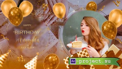 Videohive - Happy Birthday | Gold -  53265524 - Project for After Effects