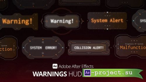 Videohive - HUD Interface Warnings Ae - 53328803 - Project for After Effects