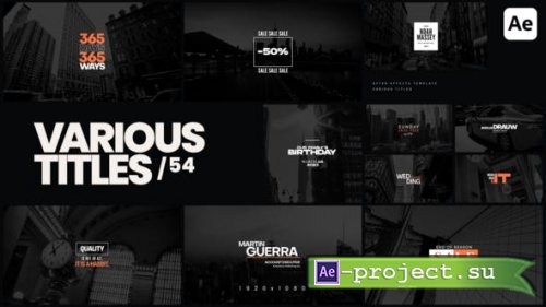 Videohive - Various Titles 54 - 53422658 - Project for After Effects