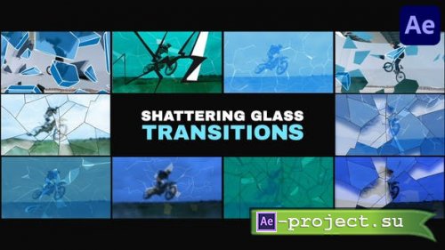 Videohive - Shattering Glass Transitions | After Effects - 53414588 - Project for After Effects