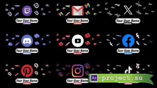 Videohive - 3D Social Media Lower Thirds - 51848519 - Project for After Effects