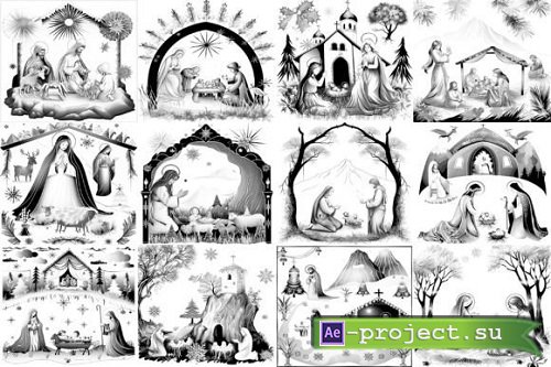 100+ Procreate Christmas Nativity Stamps