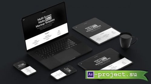 Videohive - Multi Screen Matte Black Screen Mockup Template - 53770882 - Project for After Effects