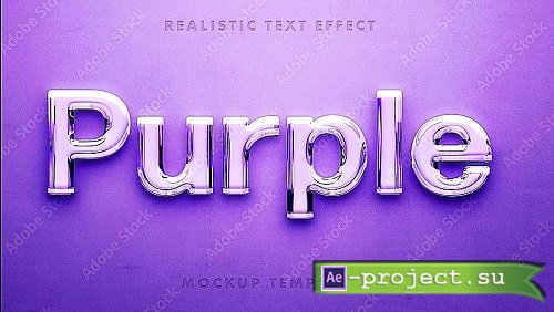 Purple Polished Chrome Wall Sign Logo Mockup 432887242