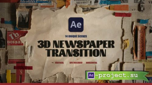 Videohive - 3D Newspaper Transition - 54080110 - Project for After Effects