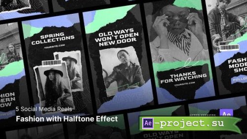 Videohive - Social Media Reels - Fashion with Halftone Effect After Effects Project Files - 54067240