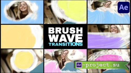 Videohive - Brush Wave Transitions for After Effects - 54134359 - Project for After Effects