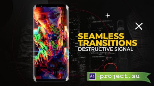 Videohive - Vertical Destructive Signal Transitions | After Effects - 54188509 - Project for After Effects