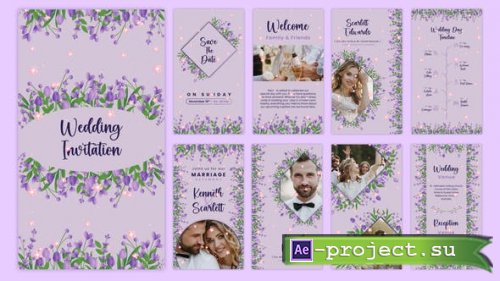 Videohive - Lavender Floral Wedding Invitation Story Template - 54205499 - Project for After Effects