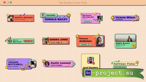 Videohive - Neo Brutalism Lower Thirds | AE - 53585308 - Project for After Effects