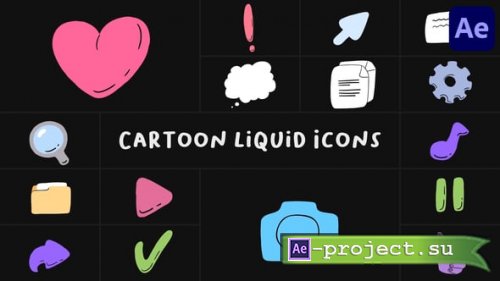 Videohive - Cartoon Liquid Icons for After Effects - 54333158 - Project for After Effects