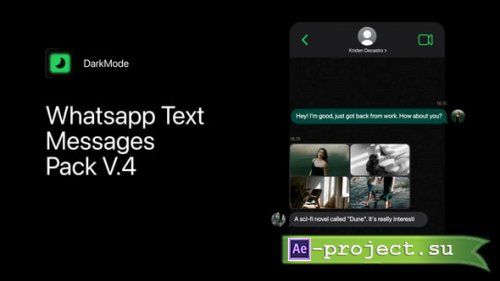 Videohive - Whatsapp Text Messages (DarkMode) - 54436598 - Project for After Effects