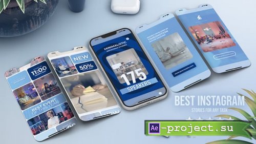 Videohive - Vertical Corporate Instagram Stories Blue - 54464339 - Project for After Effects