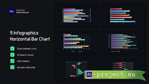 Videohive - Gradient Horizontal Bar Infographics - 54472114 - Project for After Effects