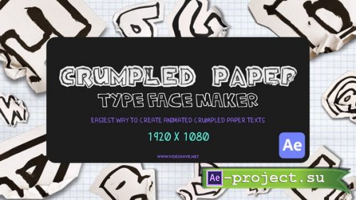 Videohive - Crumpled Paper Typeface Maker - 54470689 - Project for After Effects