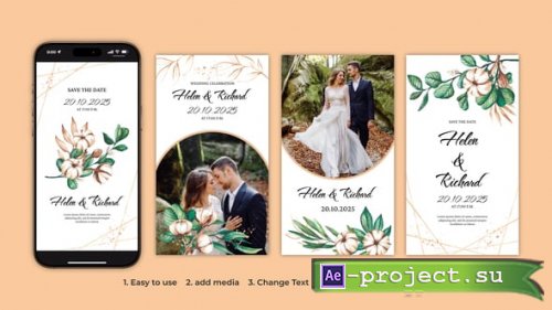 Videohive - Watercolor Floral Wedding Instagram Stories - 54513352 - Project for After Effects