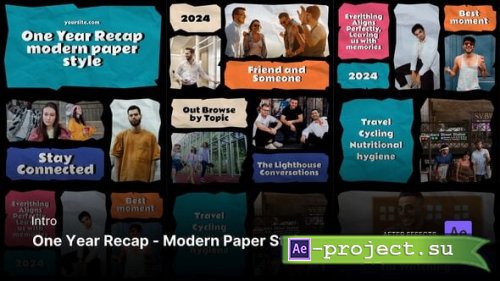 Videohive - Intro/Opening - One Year Recap Modern Paper Style After Effects Project Files - 54525104