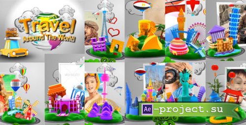 Videohive - Travel Around The World Cartoon Car Version - 8119893 - Project for After Effects