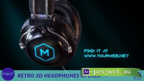 Videohive - Retro 3d Headphones Podcast Intro - 54573788 - Project for After Effects