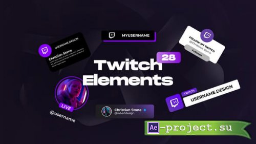 Videohive - Twitch Social Media Elements - 54721397 - Project for After Effects