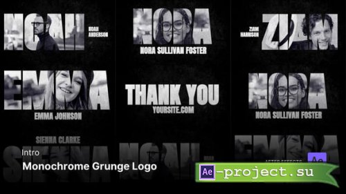 Videohive - Intro/Opening - Monochrome Grunge Logo After Effects Project Files - 54737350 - Project for After Effects