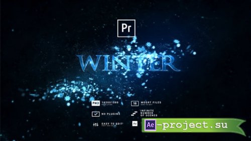 Videohive - Winter Greetings | Snowflakes Titles MOGRT - 54772441 - Premiere Pro Templates