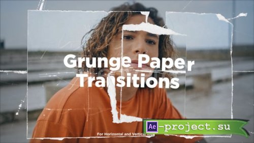 Videohive - Grunge Paper Transitions - 54816240 - Project for After Effects