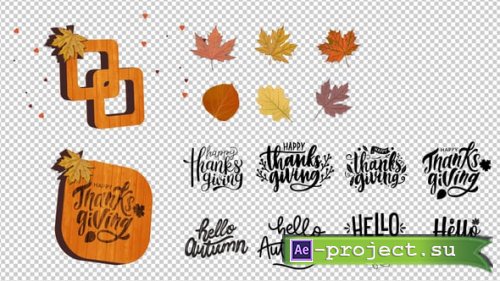 Videohive - Thanksgiving 3D Logo Loop - 54719815 - Project for After Effects