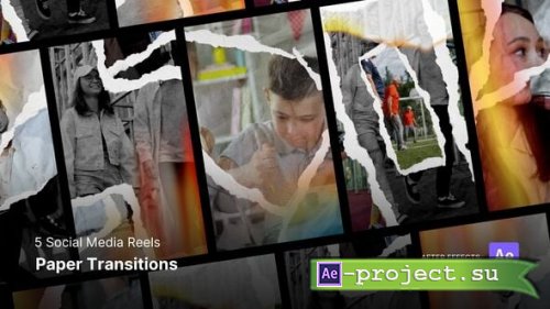 Videohive - Social Media Reels - Paper Transitions After Effects Project Files - 54849301 - Project for After Effects