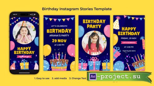 Videohive - Birthday Instagram Stories Template - 54932175 - Project for After Effects