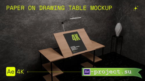 Videohive - Paper on The Drawing Table Mockup - 54837648 - Project for After Effects