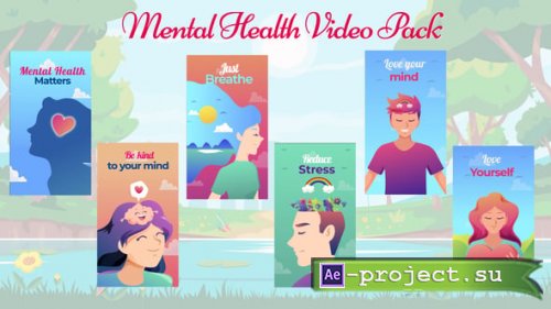 Videohive - Mental Health Wellness Videos - Instagram Posts & Stories - Cartoon Animation Pack - 54982320