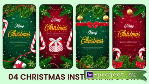 Videohive - Candy Cane Christmas Insta Stories - 55035385 - Project for After Effects