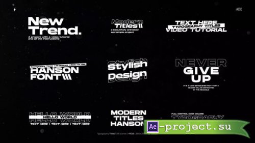 Videohive - Typography Titles 3.0 | After Effects - 55043809 - Project for After Effects