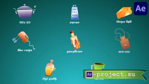 Videohive - Kitchen Icons And Titles for After Effects - 55152035 - Project for After Effects