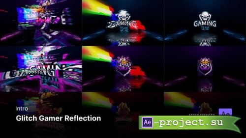 Videohive - Intro/Opening - Glitch Gamer Reflection Logo Reveal After Effects Project Files - 55133119