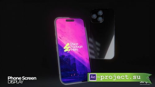 Videohive - Black Phone Screen Mockup - 55193413 - Project for After Effects