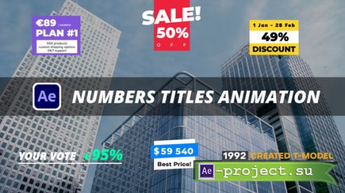 Videohive - Numbers Titles Animation - 55226507 - Project for After Effects