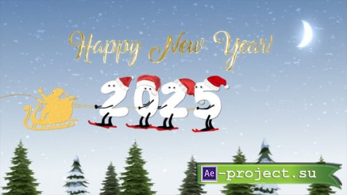 Videohive - New Year Cartoon Skier 2025 | After Effects - 55290546 - Project for After Effects