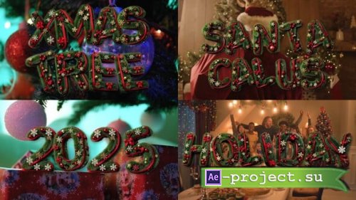 Videohive - Christmas 3D Fir Tree Typography Letters Pack - 55315531 - Project for After Effects