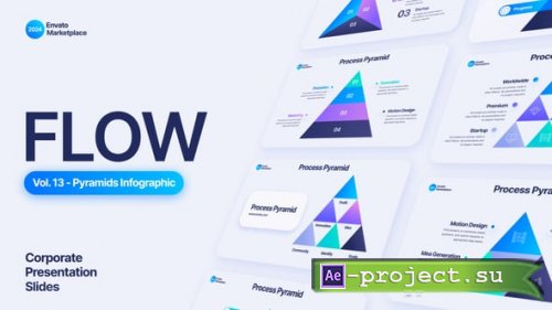 Videohive - Flow - Pyramids Infographic Scenes Pack - 55290377 - Project for After Effects