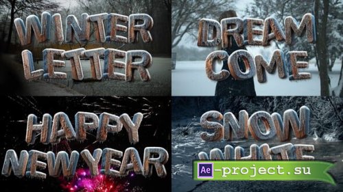 Videohive - 3D Winter Freeze Wood Letters - 55351402 - Project for After Effects