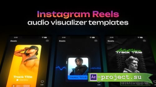 Videohive - Instagram audio visualizer template pack. 5 vertical audio visualizers for Instagram Reels / Stories - 55371760