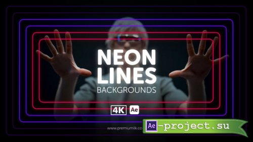 Videohive - Neon Lines Backgrounds - 55393909 - Project for After Effects