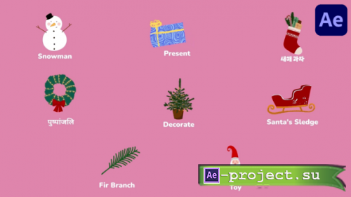 Videohive - Christmas Icons And Titles for After Effects - 55406518 - Project for After Effects