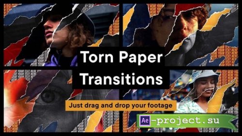 Videohive - Torn Paper Transitions - 55469715 - Project for After Effects