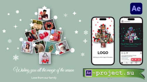 Videohive - Christmas Tree Photo Collage Intro - 55424926 - Project for After Effects