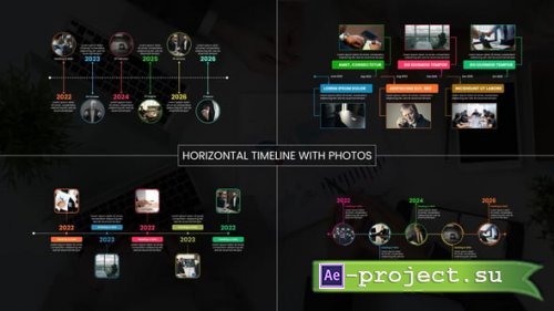 Videohive - Horizontal Timeline With Photos - 55457703 - Project for After Effects